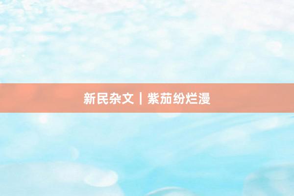 新民杂文｜紫茄纷烂漫